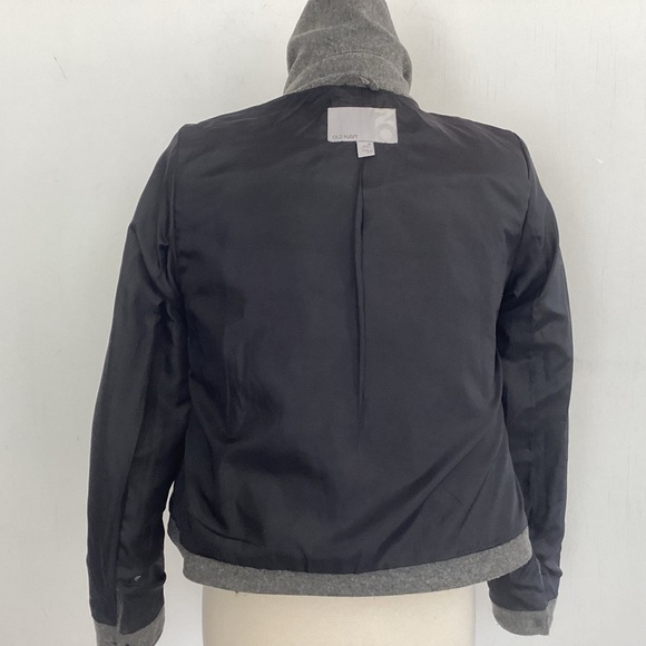 Old Navy Y2K cropped double breasted gray wool blend /epaulets pea coat Medium P - Picture 10 of 12